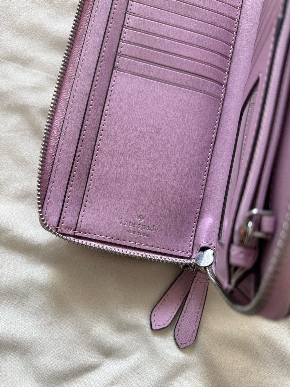 KATE SPADE | Payton Large Carryall Lavender Wristlet Wallet | - Picture 6 of 10